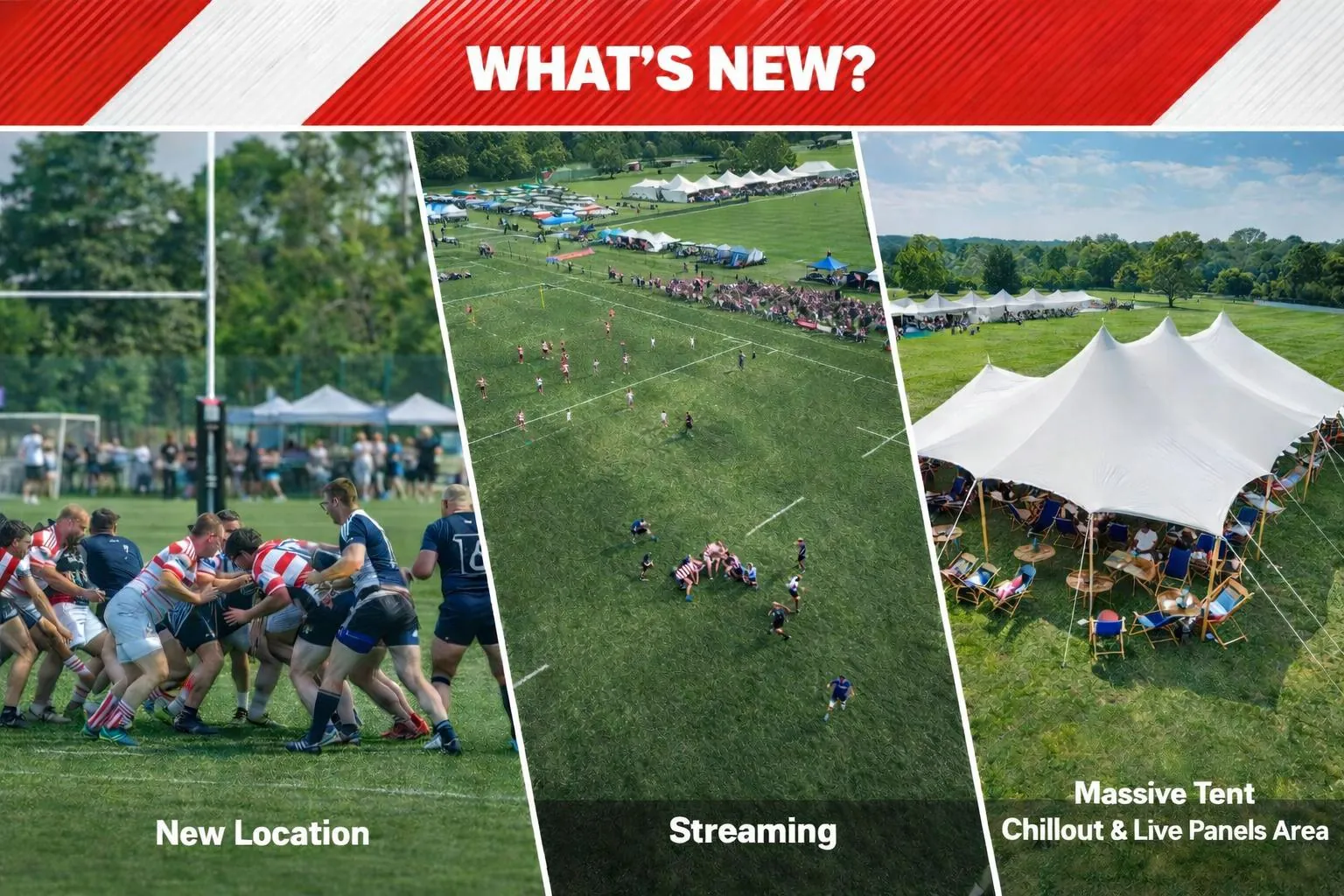 rugby team, streaming services, marque tent