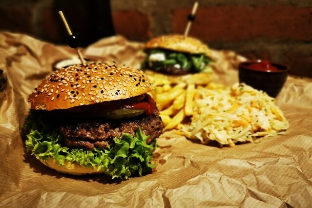 burger and fries